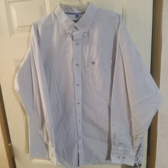 Ariat Pro Series Men's LS Striped Button Down Shirt Size XL - Picture 2 of 7